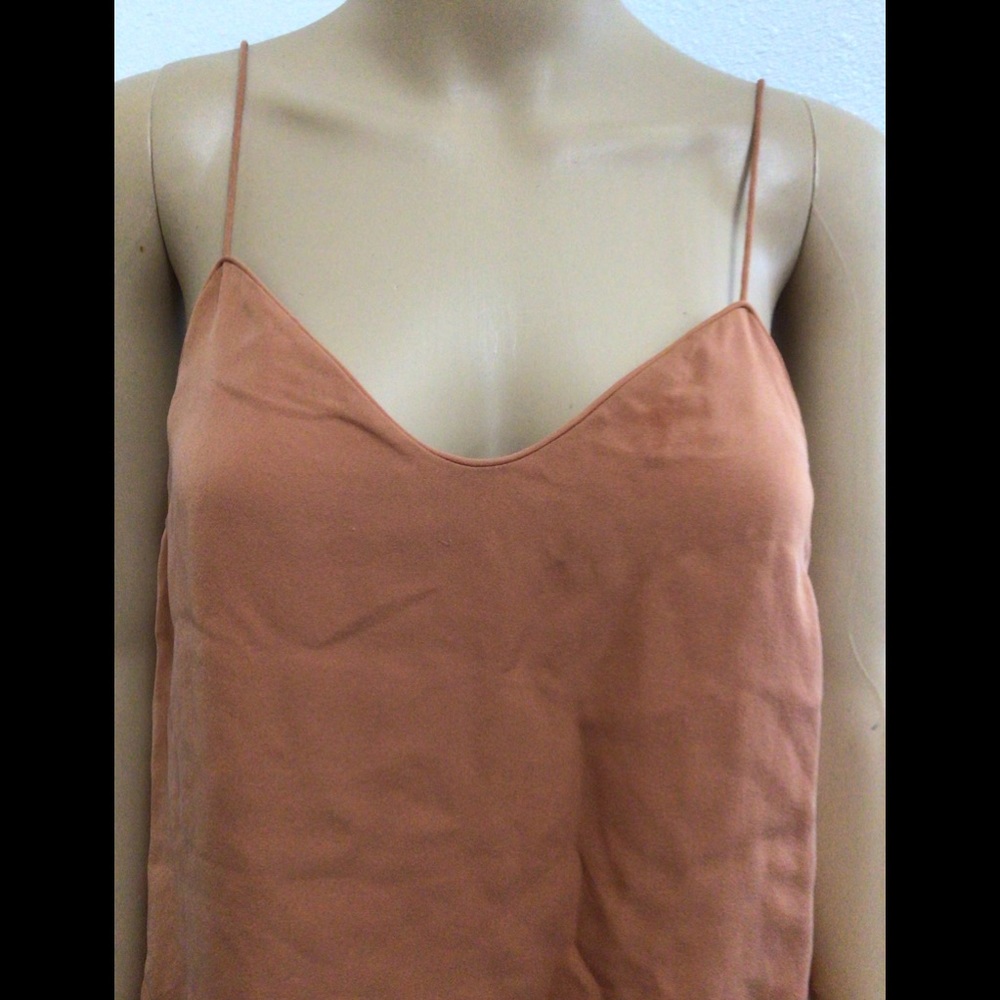Veronica Beard Rust Satin Cami Tank Top